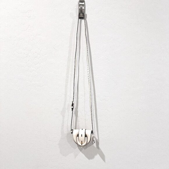 FOSSIL Harwell Mini Flap Crossbody Purse Bone Creme Bag Leather Adjustable Strap - Picture 7 of 8